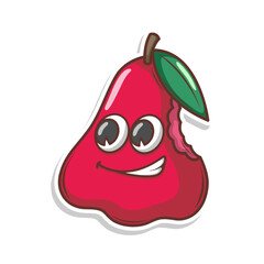 Funny doodle fruit cartoon with cute expression