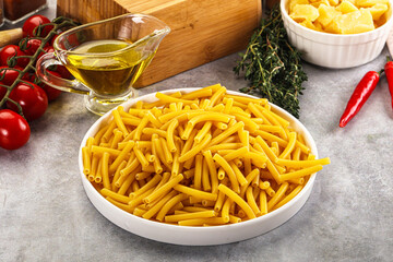 Italian pasta Maccherony for cooking