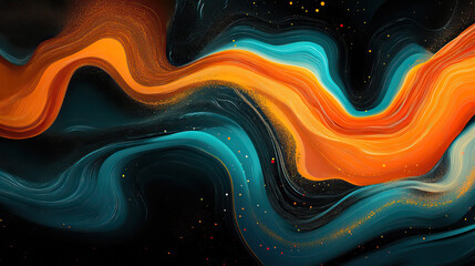 Vibrant Orange, Teal, and White Grainy Gradient Background with Artistic Texture