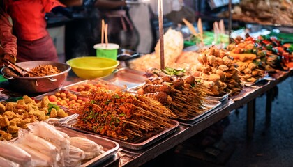 Obraz premium tasty streetfood on food market in pattaya