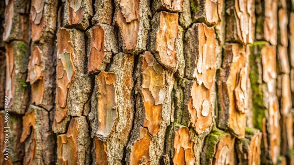 Aufkleber Close-up of textured tree bark background with natural patterns