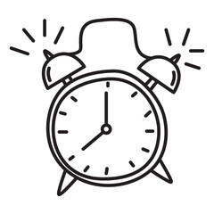 alarm clock doodle icon transparent background
