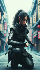 日本画（Japanese painting）／忍者　Ninja　美人画　美女