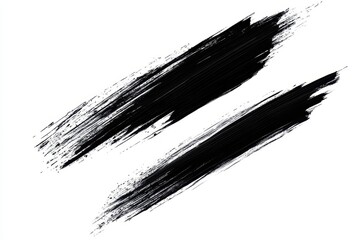 Obraz premium Two bold black brush strokes on a white background, suggesting artistic expression.