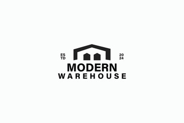 modern warehouse factory icon logo deign vector ideas. silhouette warehouse industry symbol logo vector design template with simple and elegant styles isolated on white background