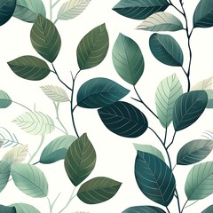 Seamless Leaf Pattern in Vibrant Color