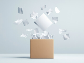 ballot box filled with votes is depicted, with papers flying around, symbolizing active participation in voting process. scene conveys sense of urgency and civic engagement