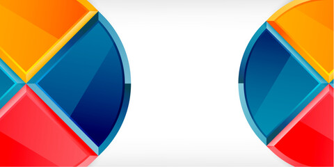 Abstract background - circles and round triangles with 3d effect. Vector Illustration For Wallpaper, Banner, Background, Card, Book Illustration, landing page