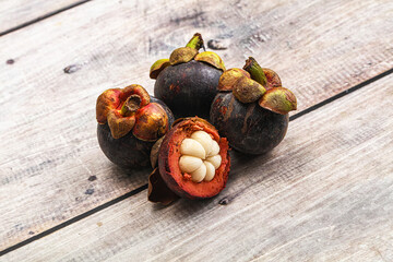 Sweet purple organic tropical mangosteen