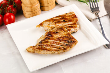 Grilled pork steak with sauce