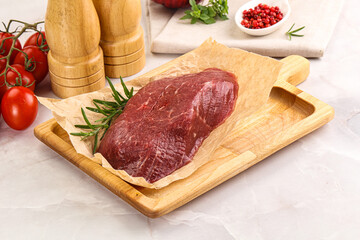 Raw beef meat uncocked steak