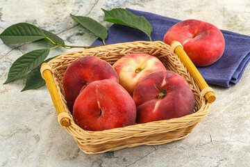 Ripe sweet and juicy Flat peach