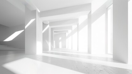 Obraz premium modern home, clean minimalist interior with empty frames on the wall, mockup 