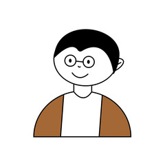 human avatar in cute minimal line  