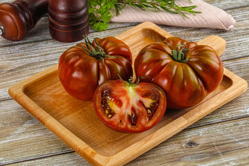 Organic juicy ripe red tomatoes