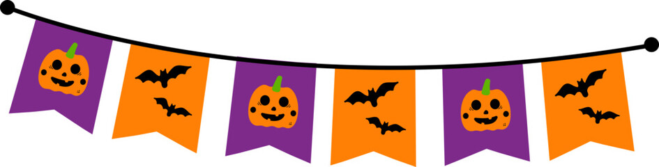 Fototapeta premium Halloween Hanging Pumpkins