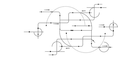 Vector global communication technology background with dots and lines connection. Abstract modern digital science technology futuristic circuit board.