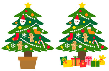 かわいい飾りのクリスマスツリー