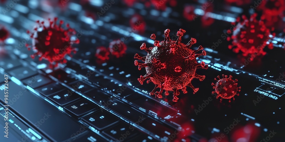Poster antivirus software scanning and removing malware from a computer or network