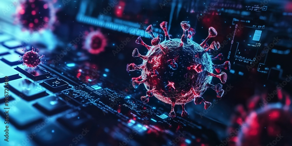 Poster antivirus software scanning and removing malware from a computer or network