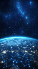 Global network connection World map point and line composition concept of global business cryptocurrency technology