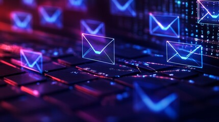 Email Communication and Technology Concept.