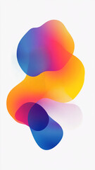 Colorful blurred abstract shapes create vibrant and dynamic composition on white background, evoking sense of creativity and energy