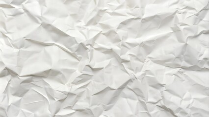Obraz premium Crumpled white paper texture with soft folds and creases for artistic and creative design applications.