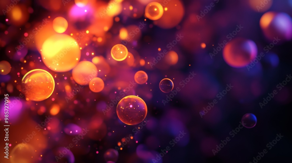 Poster abstract background with colorful bokeh lights.