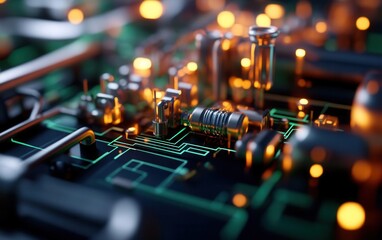 Detailed 3D model of a complex system with simulation overlays demonstrating functionality and performance