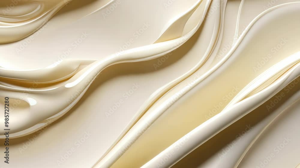 Poster creating stunning textures with cream and smooth materials in a bright studio environment