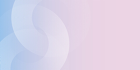 Abstract circle lines on light blue background pink and blue simple