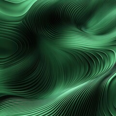 Fototapeta premium Dynamic, flowing green lines form an organic abstract pattern, with soft transitions and natural curves