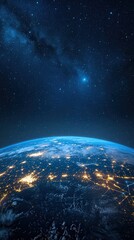 Obraz premium Global network planet Earth concept World map point Global network IoT analytics