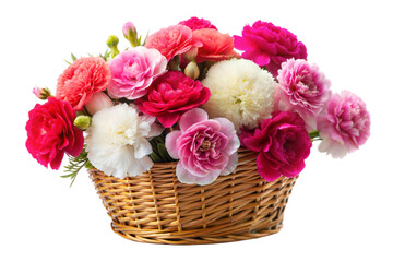 Group of Carnations in Basket