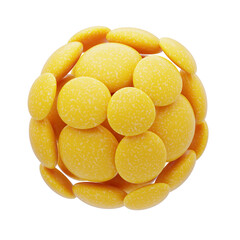 3D Plastic Resin Abstract Yellow Disc Cluster Sphere. 3D Icon
