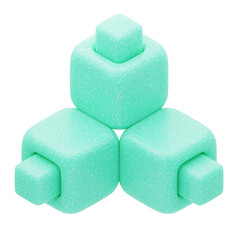 3D Plastic Resin Triangular Block Formation. 3D Icon