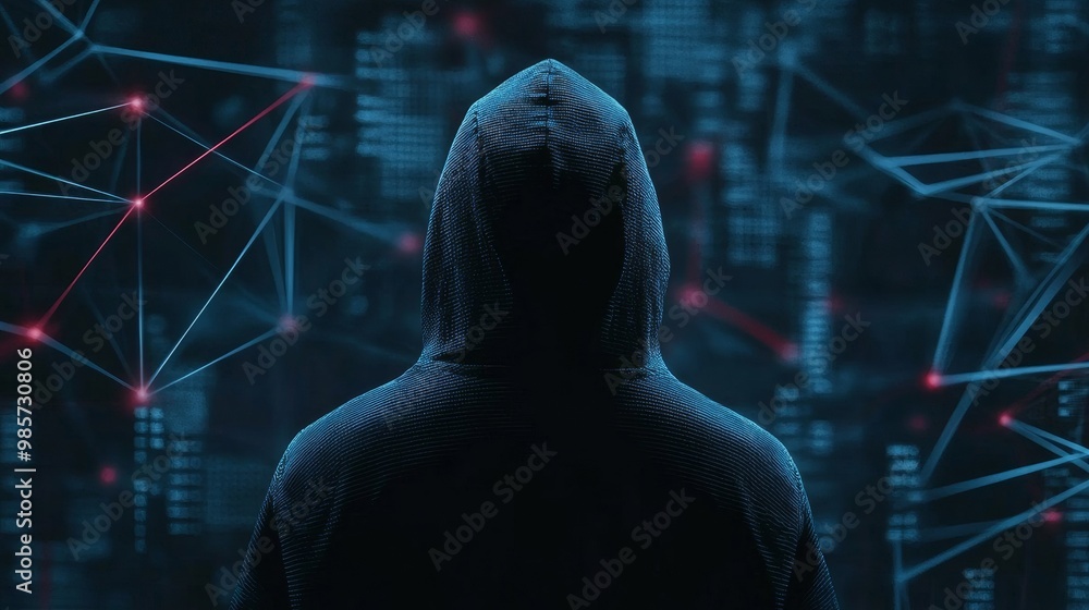 Aufkleber anonymous hacker in the digital world.