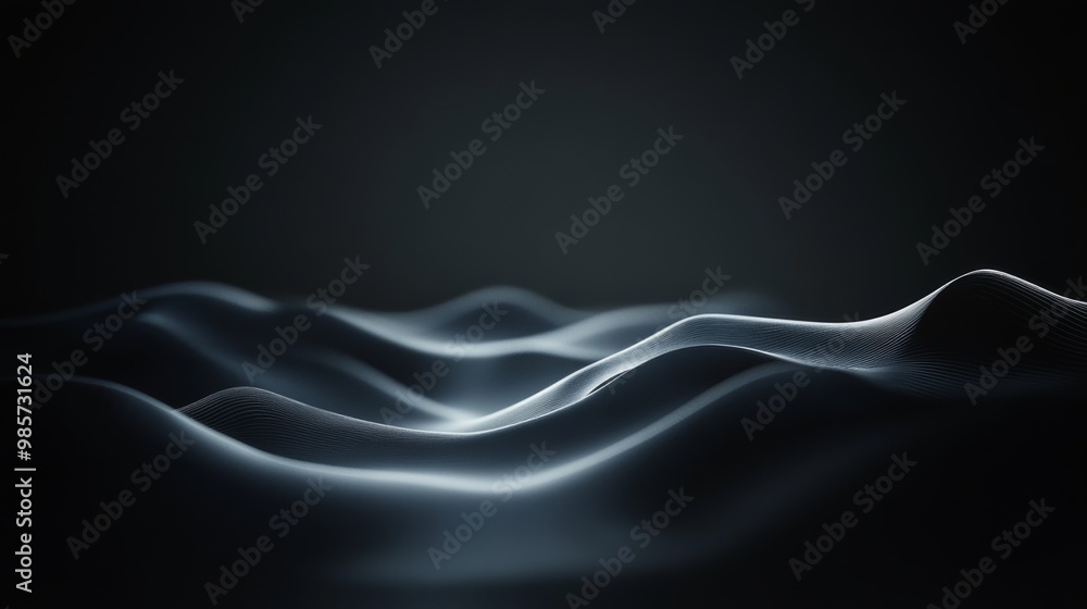 Poster abstract dark grey wave pattern background