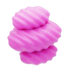 3D Plastic Resin Rippled Pink Stone Stack. 3D Icon