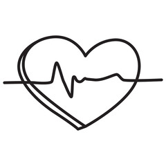 heartbeat doodle icon transparent background