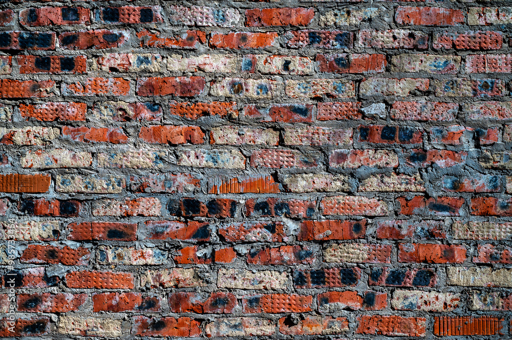 Wall mural red brick wall backgrounds. old brickwork texture. rock block pattern. vintage stonewall. abstract g