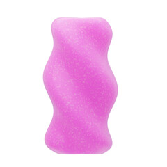 3D Plastic Resin Pink Curved Cylinder. 3D Icon