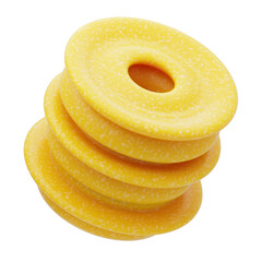3D Plastic Resin Yellow Disc Stack. 3D Icon