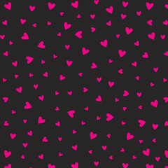 Minimalistic seamless pattern with small hearts on a plain background. Vector print for wallpaper, fabric, textile design, wrapping paper.