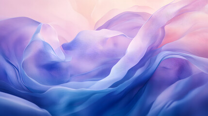 Obraz premium Calm, abstract forms with subtle motion, set against a soothing gradient of blues and purples, creating a peaceful, dreamlike environment.
