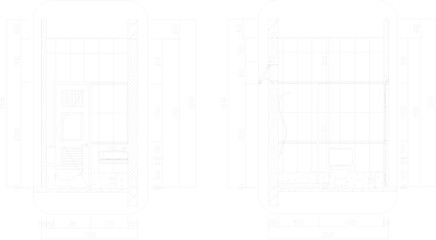 Vector sketch illustration silhouette design architectural engineering drawing of modern bathroom interior with toiletries