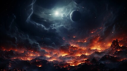 Obraz premium Abstract space Black hole over star field in outer space.