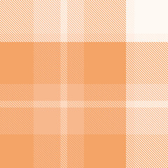 Orange tartan plaid fabric seamless pattern of check background tartan with a textile fabric plaid texture. Tartan Scotland seamless plaid pattern vector. Retro background fabric.
