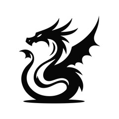 Shadow of the Serpent Dragon Vector Design Silhouette